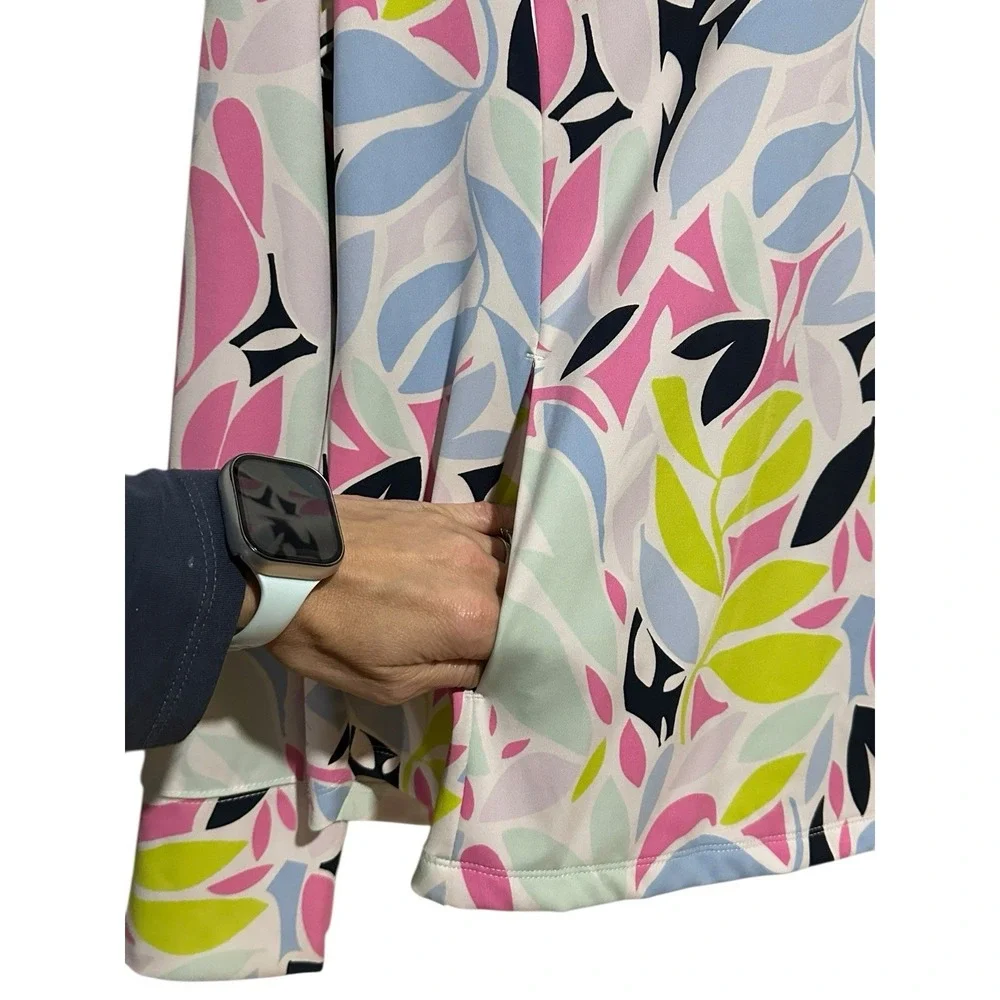 Tommy Bahama Pullover Womens XL White Floral‎ Print Golf Performance #K5-3